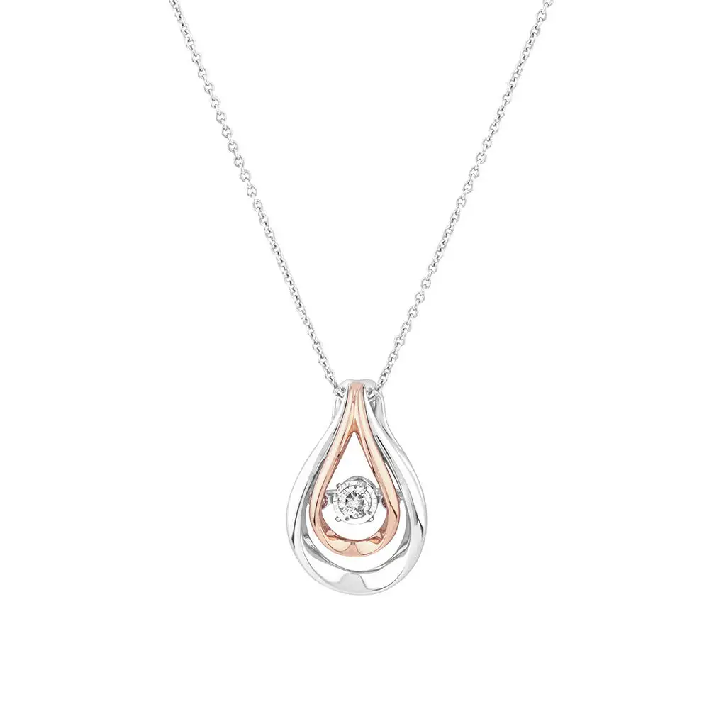 Golden Supplier Custom Water Drop Rose Gold Plated Everlight Pendant 925 Sterling Silver Diamond Necklace For Women