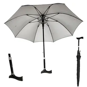YUBO 27 pouces 8 panneaux poignée télescopique Protection UV parapluie de bâton de marche pour personnes âgées