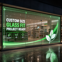Écran LED transparent sur mesure pour vitrine de pharmacie, affichage publicitaire sur verre