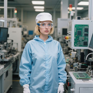 IOS9001โรงงาน ESD Workwear Coverall เสื้อผ้าเพื่อความปลอดภัยป้องกันไฟฟ้าสถิตย์โพรโพลีโพรพิลีนกันน้ำสีฟ้า - Product Image 1