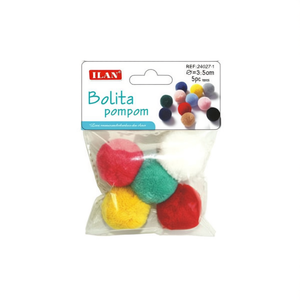 Pompon Ilan Bolita 3,5 cm Multicolore per Decorazioni Artigianali - Product Image 2
