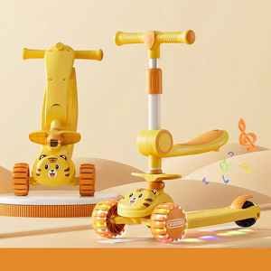 Trottinette pour enfants de haute qualité avec lumières LED, grandes roues, prix de gros abordable, trottinette à pousser pour enfant avec lumière, musique et siège - Product Image 1