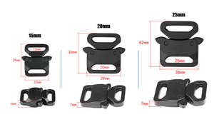 Suministro de fábrica Heavy Duty 20mm Cinturón táctico Bolsa de hardware Quick 3/4 Hebilla de Liberación lateral Aleación de zinc para correas - Product Image 4