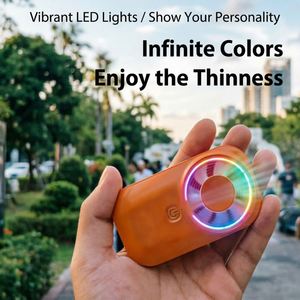 Ventilador Portátil Mini de Mano con Luz LED RGB, Viento Potente, Recargable por USB, Diseño Portátil, Empaque en Caja de Color para Uso en Exteriores - Product Image 6