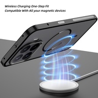 Coque de protection magnétique élastique en métal avec pare-chocs pour Xiaomi 17T Pro / 17T, avec protection d'objectif en PC dépoli transparent et coque arrière