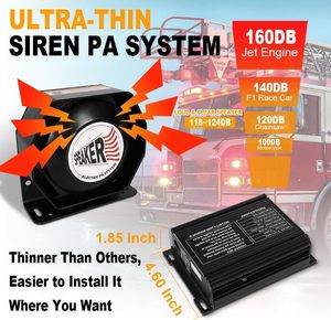 Loa còi báo động đa âm 200W kiểu mỏng cho xe cứu hộ, ô tô, xe tải, xe địa hình, xe đa dụng, xe RV - Product Image 2