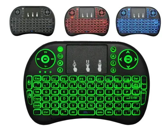 Melhor i8 mini teclado retroiluminado, 3 cores, 2.4g, sem fio, mini teclado, mouse ar, controle remoto