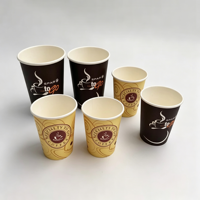 Gobelets jetables personnalisés biodégradables écologiques en papier kraft/blanc à paroi simple pour café et thé 250 ml