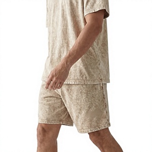 <b>Mens</b> Acid Wash Sweat <b>Shorts</b> Cotton Blend Casual Lounge <b>Shorts</b> Vintage Washed Elastic Waist Drawstring Summer Gym <b>Shorts</b> - Product Image 1