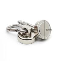 Mousqueton magnétique industriel robuste en néodyme NdFeB avec rotation à 360 degrés, utilisé comme anneau de poignée magnétique pour intérieur/extérieur