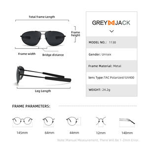 Lunettes de soleil polarisées pour homme Greyjack, monture en métal, verres TAC UV400, anti-éblouissement, pour la conduite, la pêche, le cyclisme - Product Image 5