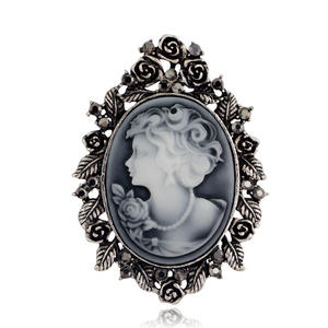 Broche pendentif pour femme, style <span class=keywords><strong>victorien</strong></span>, en cristal, pour mariage et fête, broche vintage, beauté de la tête - Product Image 5