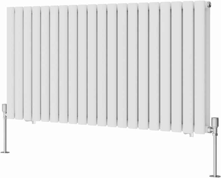 Modern White Double Oval Column Panel Designer Radiator Big Water ...