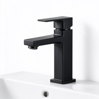 Robinet de lavabo thermostatique moderne monocommande monotrou en acier inoxydable 304 brossé à poser sur le plan de travail pour salle de bain, garantie 5 ans