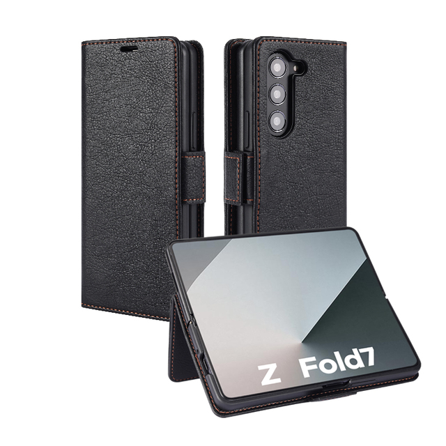 Flip Wallet PU Leather Phone Case Foldable Card Holder Cash Slot TPU Phone Cover for Samsung Galaxy Z Fold 7