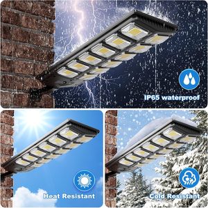 1Pack 10000LM Solar Street <b>Lights</b> 504 <b>LEDs</b> Outdoor Waterproof Dusk Dawn <b>Motion</b> <b>Sensor</b> Remote Control for Yard Fence Garden WADE- - Product Image 3