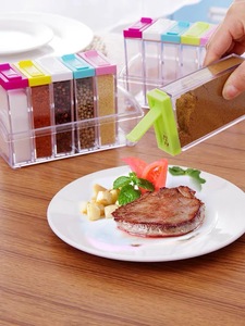QY Kitchen bottiglie e barattoli di condimento in plastica <span class=keywords><strong>set</strong></span> di barattoli di condimento trasparente colorato creativo per la casa - Product Image 6
