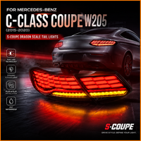 Pour BENZ Classe C W205 C205 Coupé 2015-2021, feux arrière LED style écailles de dragon, ensemble de feux arrière, clignotants séquentiels, lifting
