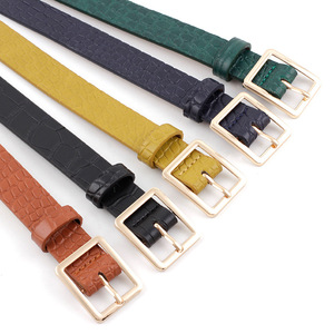 Nuevo Cinturón con Patrón de Cocodrilo para Mujer, Cinturón de Cuero con Hebilla Cuadrada a la Moda para Vestido, Pantalón Vaquero - Product Image 1