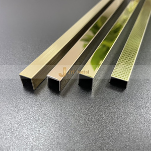 Profilé de carrelage M159 en acier inoxydable brossé, finition or noir, durable, étanche, design contemporain, garantie 5 ans, idéal appartement - Product Image 1