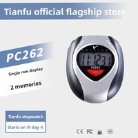 Tianfu PC262 Stopwatch Timer Olahraga Elektronik Multifungsi Satu Baris 2 Jalur Memori Bahan ABS Anti Selip