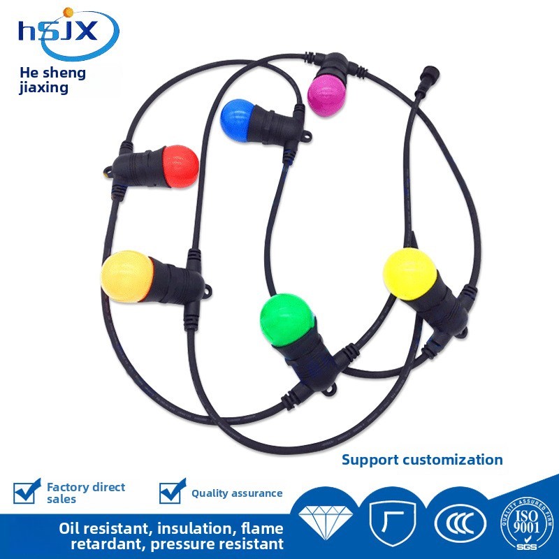 HE SHENG JIA XING Factory Direct Sale Outdoor Waterproof EU/US Power Cord Light String Christmas Decoration E27 Copper Conductor · image 6