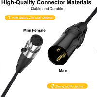 Ugreen — câble Audio Mini XLR femelle à xlr mâle, 3 broches, cordon de Microphone pour appareil photo BMPCC 4K, vidéo