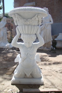 Éléphant élégant sculpture sur animal Design floral unique Taille personnalisée Marbre Grès Pot de jardin Utilisation extérieure occidentale Pierre de granit - Product Image 5