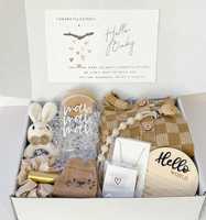 Kaiyue Holiday Mama Baby Deluxe Boîte cadeau en tissu tricoté solide 200TC New Mom Postpartum Pregnancy Baby Blanket Gift Box