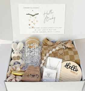 Kaiyue Holiday Mama Baby Deluxe Boîte cadeau en tissu tricoté solide 200TC New Mom Postpartum Pregnancy Baby Blanket Gift Box - Product Image 3