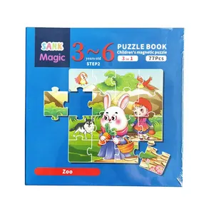 Montessori Educational 3-6 anni bambini che giocano a Puzzle magnetici libro di Puzzle giocattolo per bambini giochi creativi