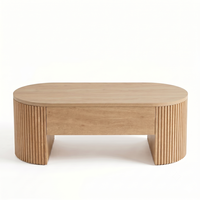 Table basse relevable moderne, design cannelé, avec rangement dissimulé, pour salon familial, directement de l'usine