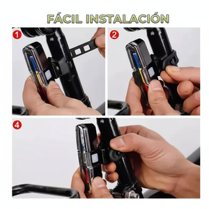 Kit luce per bicicletta tricolore confezione da 2 con 4 ore di utilizzo - Product Image 1
