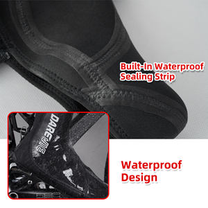 Darevie Couvre-chaussures de <span class=keywords><strong>vélo</strong></span> en néoprène bio-sourcé 3 mm, résistants à l'usure et imperméables, avec logo réfléchissant, pour garder au chaud - Product Image 3