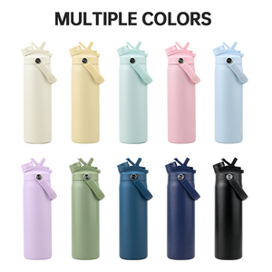 Bulk Double Wall Stainless Steel Custom Sport <b>Bottle</b> 24oz Insulated Tumbler with 2-in-1 Dual Function Lid <b>Straw</b> & Chug Cap - Product Image 2