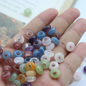 Ametista natural Jiny, <span class=keywords><strong>jade</strong></span> Dongling, colgante <span class=keywords><strong>de</strong></span> la paz, Xiuyan, donut, asa pequeña, pulsera <span class=keywords><strong>de</strong></span> cuerda tejida DIY, cuentas <span class=keywords><strong>de</strong></span> material. - Product Image 2