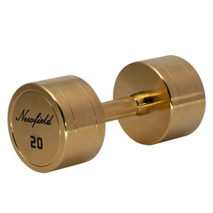 Mancuernas Redondas Portátiles de Titanio Dorado de 20 kg con Logotipo Grabado para Gimnasio en Casa - Product Image 2