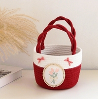Nouveau panier-cadeau tissé à la main de style chinois écologique pour mariage, anniversaire, anniversaire de mariage, cadeaux de bienvenue, rangement