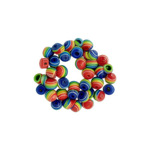 ILAN Striped <b>Bead</b> 10Mm Colorful Round Acrylic <b>Plastic</b> For Jewelry Making - Product Image 1