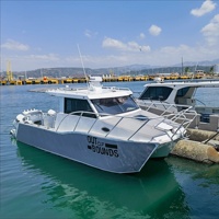 Kapal Pesiar Mewah Gospel Boats 26ft Katamaran Aluminium Las dengan Mesin Tempel Ganda untuk Rekreasi dan Memancing