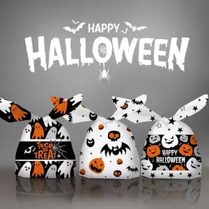 Halloween Plastic Bags Candy Gift Bag DIY Packaging Supplies Dessert Baking Activity Decor Halloween Plastic Bags Rabbit Ear