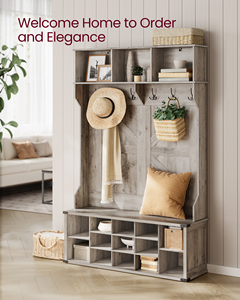 Meuble d'entrée <span class=keywords><strong>VASAGLE</strong></span> style ferme avec <span class=keywords><strong>banc</strong></span> et rangement à chaussures, porte-manteau avec <span class=keywords><strong>banc</strong></span> à chaussures - Product Image 6