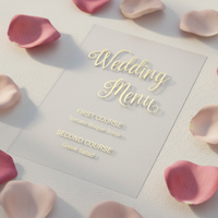 Menu de mariage personnalisé en acrylique, menu de mariage, menu de fête prénatale, menu d'anniversaire, présentoir alimentaire, décoration de table événementielle, dîner de luxe
