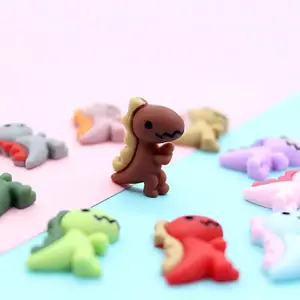Miniatur dinosaurus lucu model baru mainan anak realistis patung simulasi dengan rumah boneka DIY jepit rambut dibuat dari Resin
