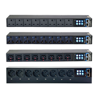 Bloc d'alimentation intelligent (PDU) 220V 10A C13 avec verrouillage par bouton, 8 prises, accès à distance, alerte par e-mail LCD, MQTT, extension d'E/S, personnalisable pour les institutions financières