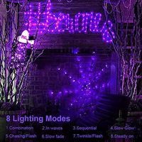 Halloween Toile D'araignée Lumière Décoration 4 Pieds Diamètre 70 LED Araignées Noires Télécommande Étanche 8 Modes Violet