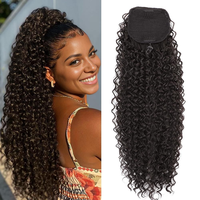 Extensions de cheveux humains brésiliens 100 % naturels, grade 10A, bouclés, avec cordon de serrage, cuticules alignées, pour femmes noires, vente en gros