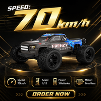 HOSHI N517 Frenzy 1/12 Truk RC Brushless 4WD 70km/jam Kecepatan Tinggi Kendaraan Monster Off-Road Remote Control Paket Baterai 1 2 3