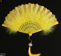 Éventail pliant en bambou Lolita, nouveau style classique, art populaire, avec motif peint, thème Fille Fée et Plume, cadeau d'affaires