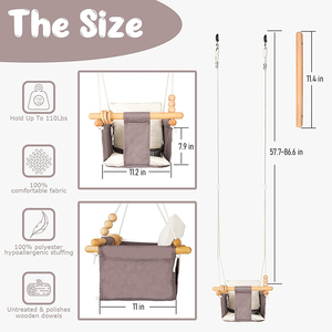 <span class=keywords><strong>Hamaca</strong></span> de lona de algodón de calidad para bebé, para patio trasero y exterior - Product Image 3